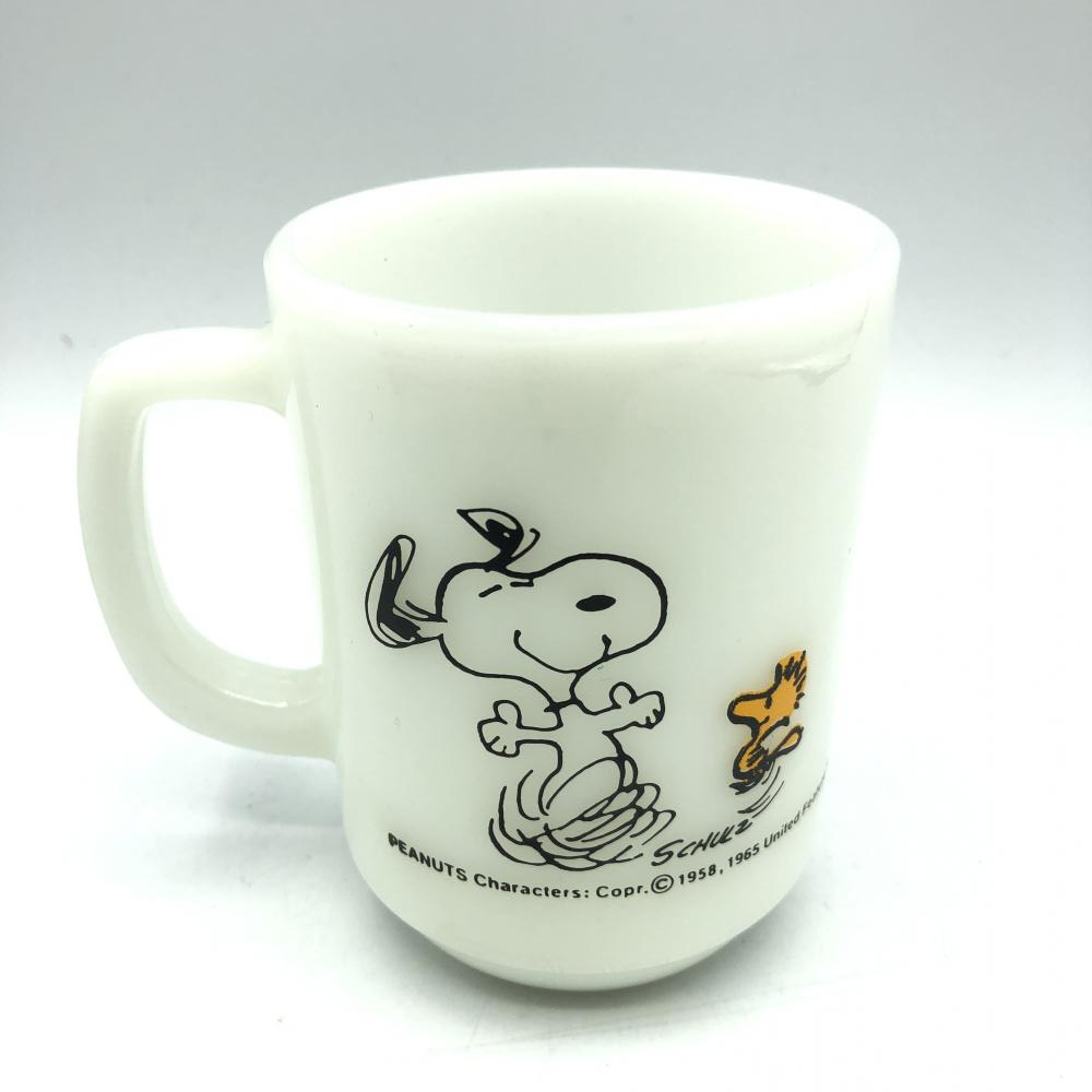 【中古】Fire King Fire King Snoopy Joy Mag AT TIMES LIFE IS PURE JOY!　耐熱ガラス　ホワイト　ファイヤーキング[240017572629]