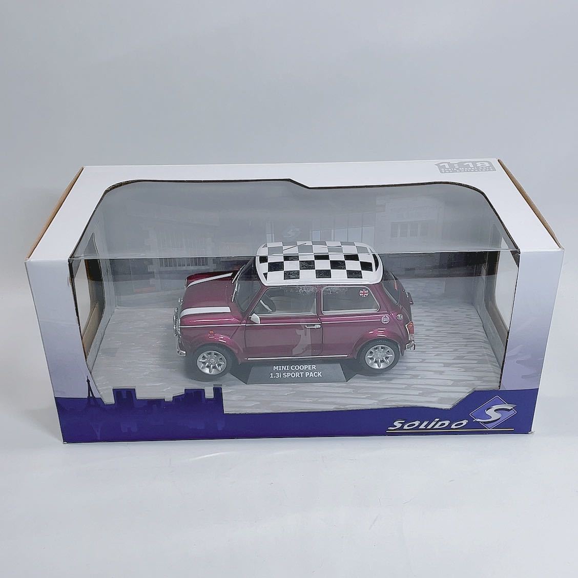 【K1】ソリド 1/18 パープル ミニクーパー 1.3i スポーツパック SOLIDO MINI COOPER SPORT PACK S1800606_画像1