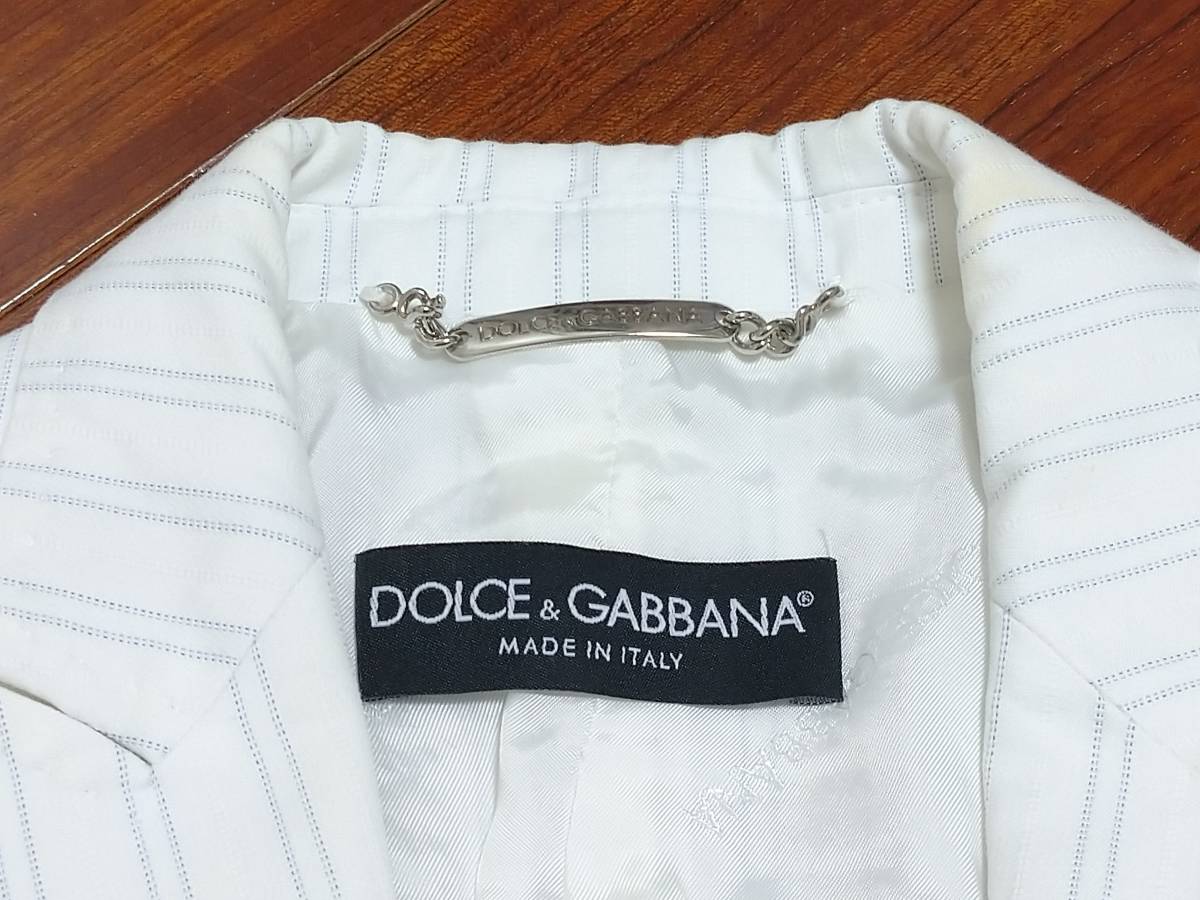 ドルチェ＆ガッバーナ Dolce&Gabbana ドルガバ D&G ジャケット 白ストライプ 38 F2739O ZEOGOPMT｜代購幫