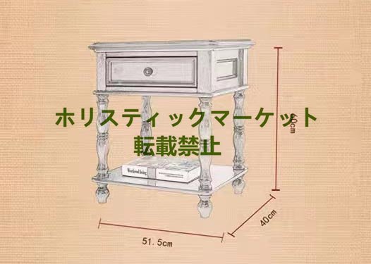 サイドテーブル ベッドサイドテーブルアメリカンスタイルスモールコーヒーテーブルソリッドウッドスクエアリビングルームのサウンド棚 A513_画像7