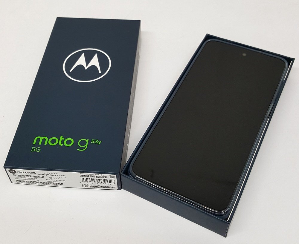 ★【中古】Y!mobile版 SIMフリー MOTOROLA moto g53y 5G A301MO アークティックシルバー ○残債なし スマホ 本体【60サイズ】【福山店】_画像1