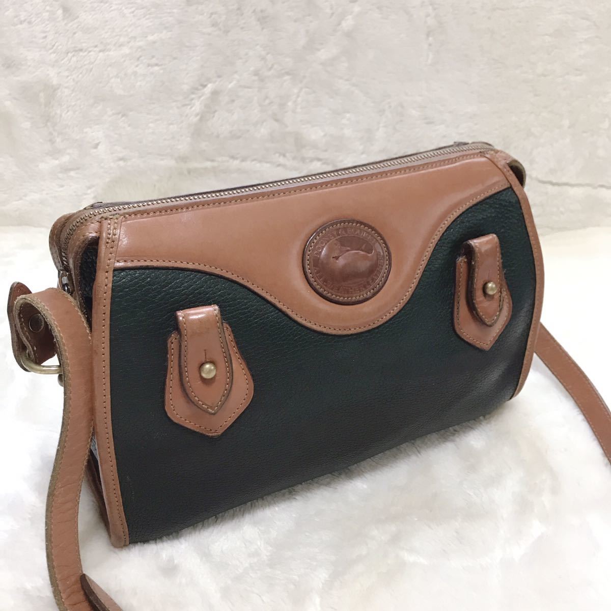 DOONEY&BOURKE バイカラー USA製 シボ革 ショルダーバッグ ドゥーニー