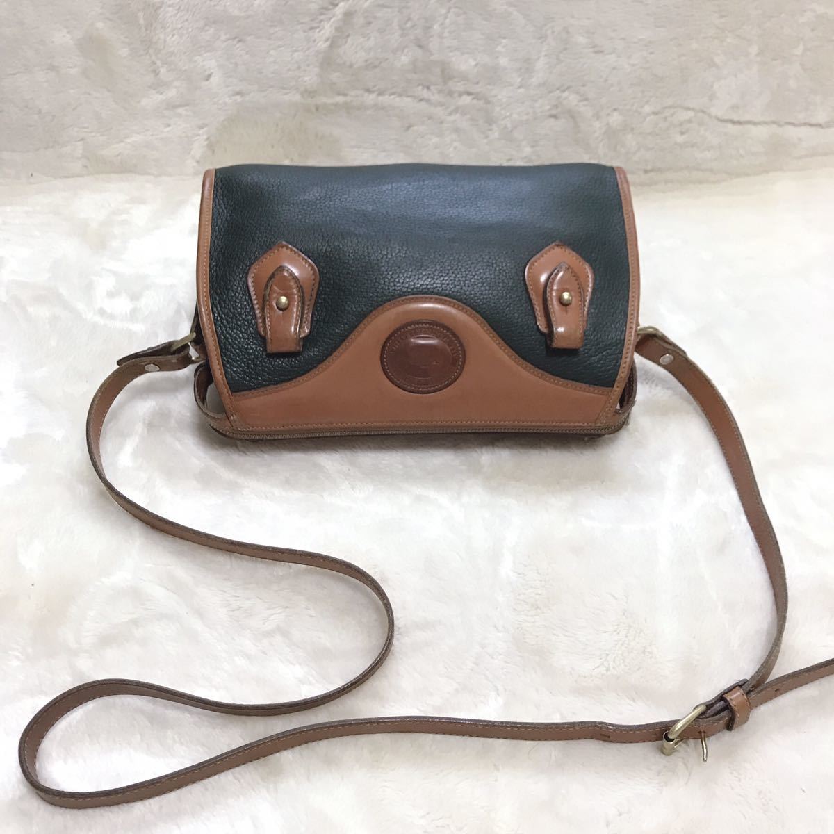 DOONEY&BOURKE バイカラー USA製 シボ革 ショルダーバッグ ドゥーニー