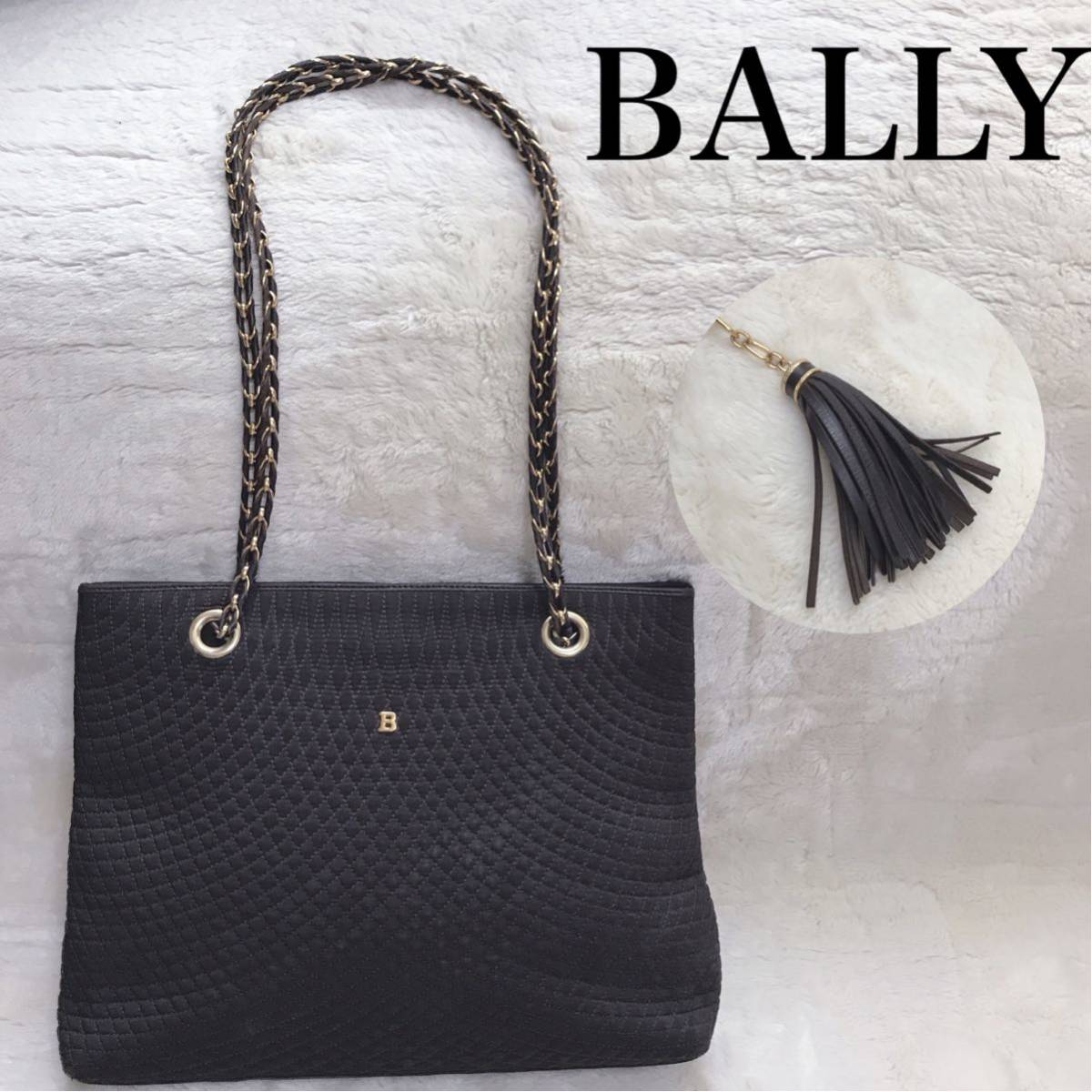 BALLY 大容量 キルティング ショルダーバッグ トートバッグ レザー 