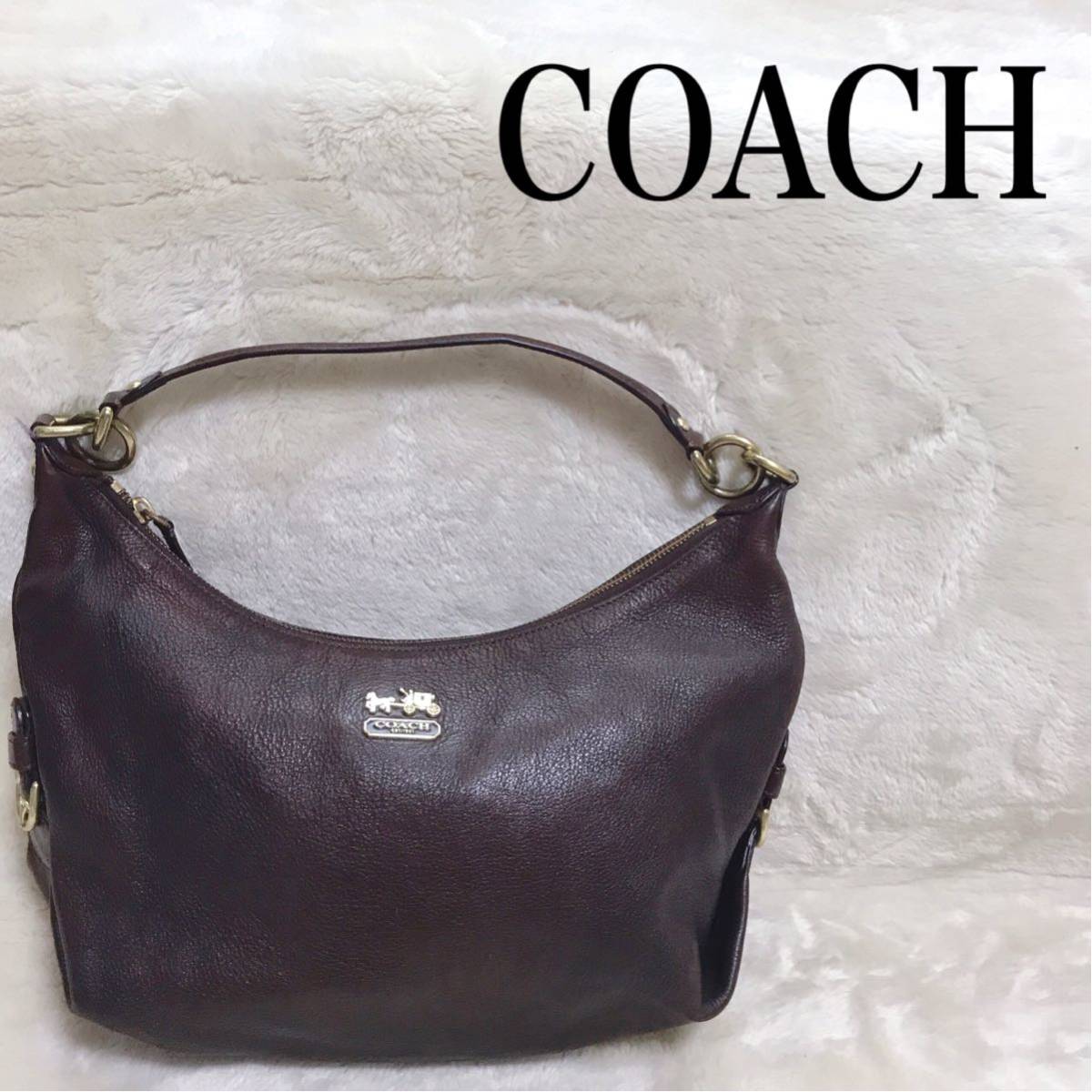 COACH コーチ ハーフムーン 馬車金具 ショルダーバッグ レザー ロゴ