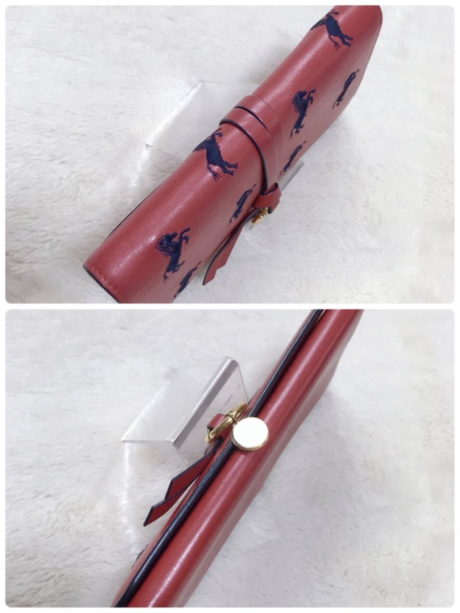 美品 Chloe クロエ 2つ折り ホース 長財布 レザー 馬 刺繍 美品 Chloe クロエ 2つ折り ホース 長財布 レザー 馬 刺繍