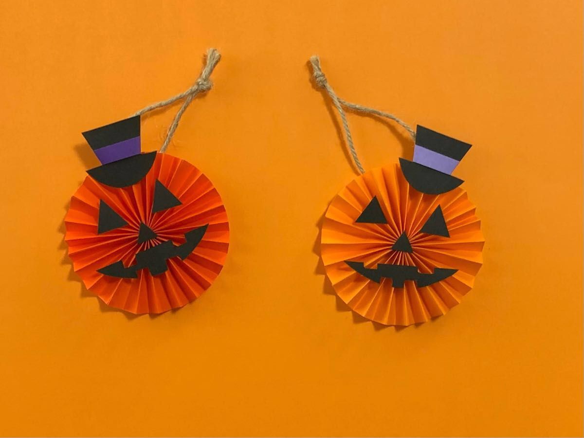 折り紙ハンドメイド ハロウィン ペーパーファン ガーランド 折り紙ハンドメイド ハロウィン ペーパーファン ガーランド