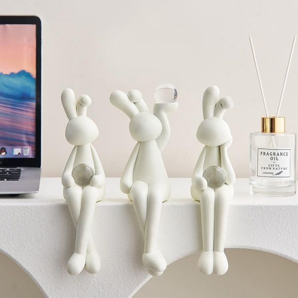 納得できる割引 テーブル 創造的 置物 ウサギ 装飾 家 家具 部屋 彫刻