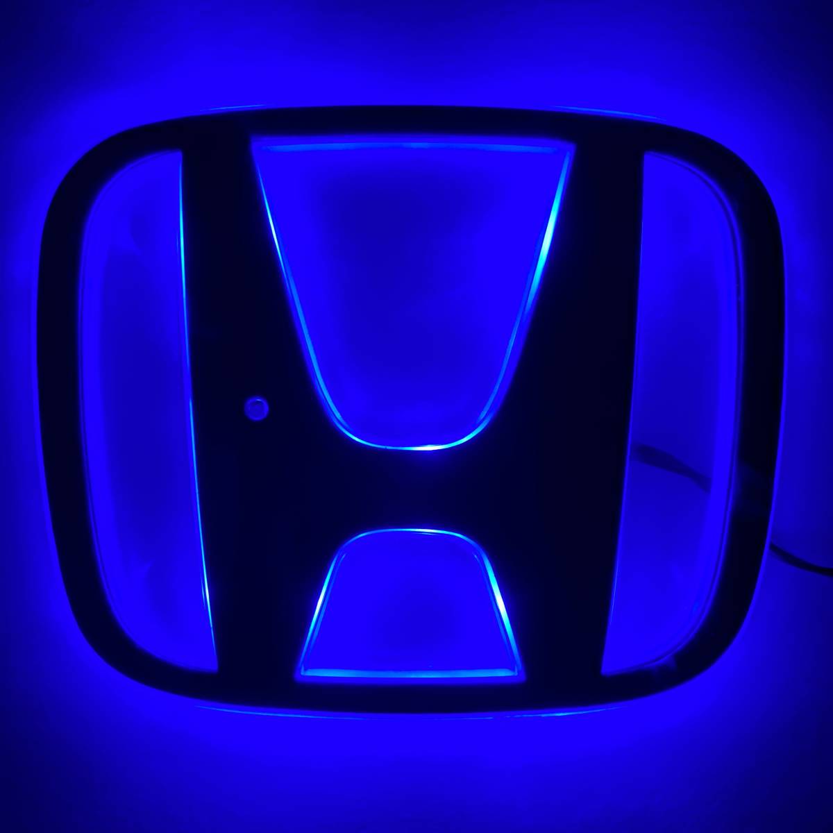 HONDA ホンダ LEDエンブレムプレート オーナメント ブルー フロント グリル リア ガーニッシュ 117mm × 95mm × 5mm_画像1