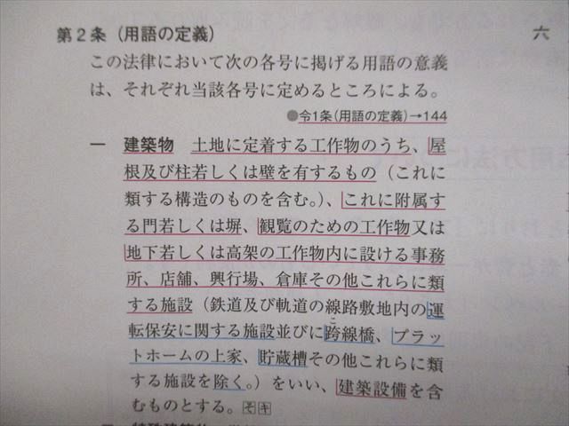 UJ94-097 総合資格学院 2022合格目標 2級建築士 アンダーラインの引き方見本 建築関係法令集 状態良い 15m4Cの画像4