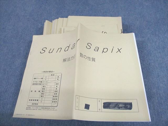 UX12-050 SAPIX 小6 SS特訓 算数 サンデーサピックス 解法力01～14 全14回フルセット 計14冊 63R2D
