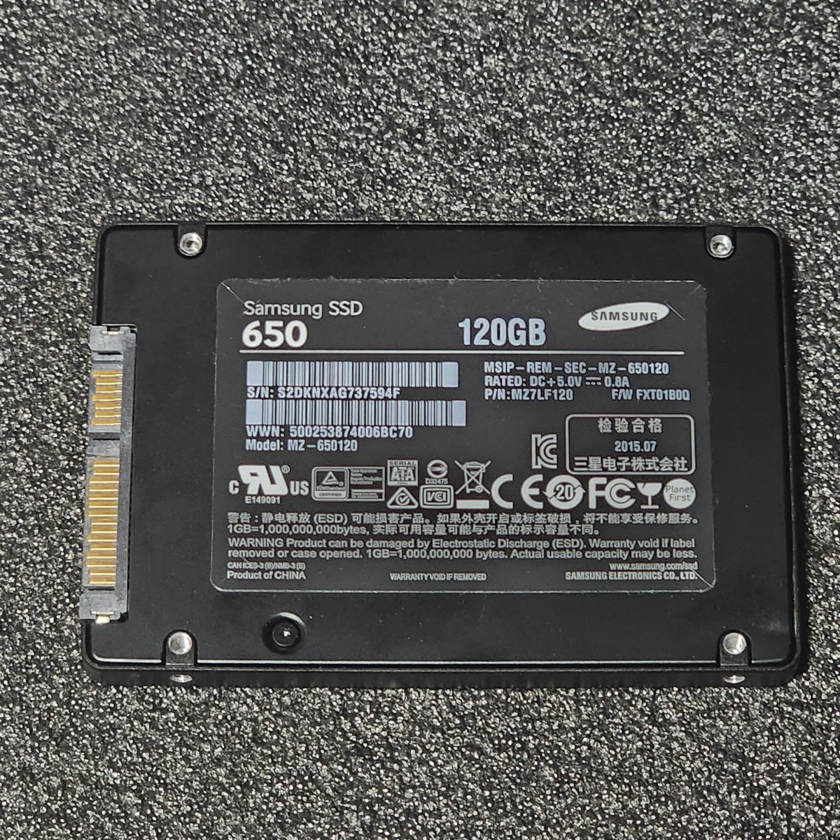 SAMSUNG SSD 650(MZ-650120) 120GB SATA SSD 正常品 2 5インチ内蔵SSD フォーマット済み PCパーツ  動作確認済み 128GB｜Yahoo!フリマ（旧PayPayフリマ）