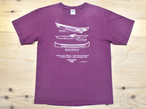 2000sUSA古着 カナディアンカヌー博物館 Tシャツ sizeL エンジ 船 舟 フェード 雰囲気 アメリカ カナダ GILDAN 2000年代 Y2K_画像1