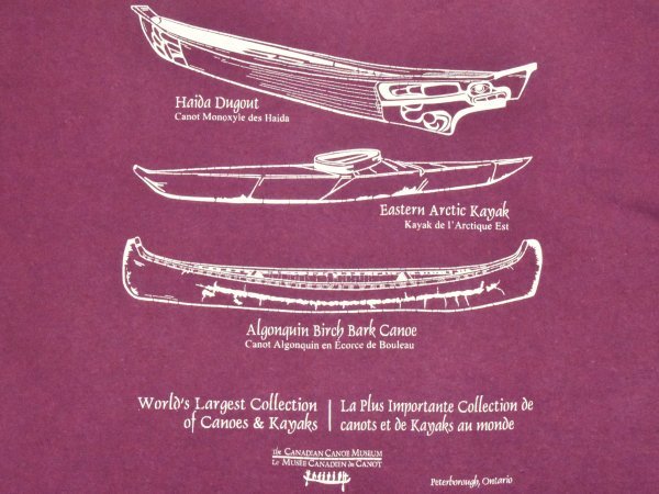 2000sUSA古着 カナディアンカヌー博物館 Tシャツ sizeL エンジ 船 舟 フェード 雰囲気 アメリカ カナダ GILDAN 2000年代 Y2K_画像3