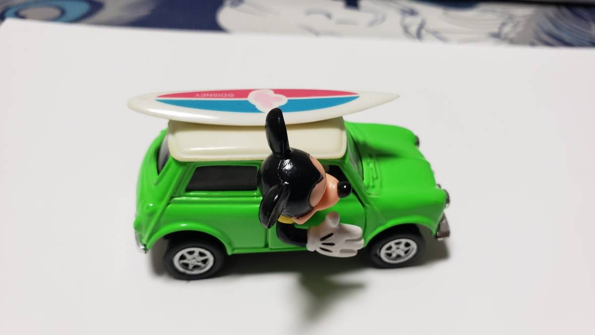 ##ディズニーミッキーマウスミニクーパープルバックカーミニカーサーフィン緑☆モーリスローバーオースチンMINICOOPER昭和レトロおもちゃ_画像3