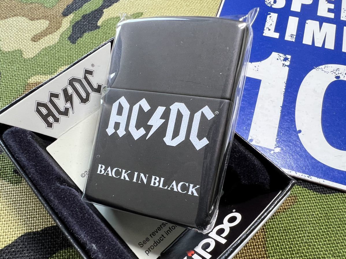 ●新品●廃番/超レア USA直輸入 SNSの発信などに♪ AC/DC back in BLACK アカダカ ROCK ジッポーライター mercismith2zippo #49015/USの画像2