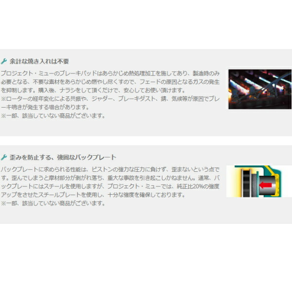 プロジェクトμ RACING-N+ブレーキパッドR用 KDJ90W/KDJ95W/KZJ90W/KZJ95W/RZJ90W/RZJ95W/VZJ90W/VZJ95Wランドクルーザープラド 96/4～_画像5