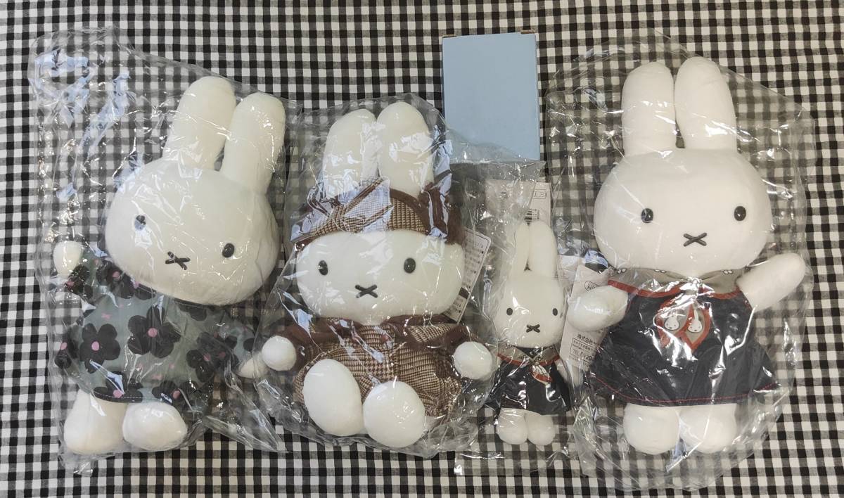 miffy style POP UP SHOP in 有楽町限定 ５点セット 新品未使用 ☆ミッフィー スタイル グレンチェックコート デニム＆スカーフ ぬいぐるみ