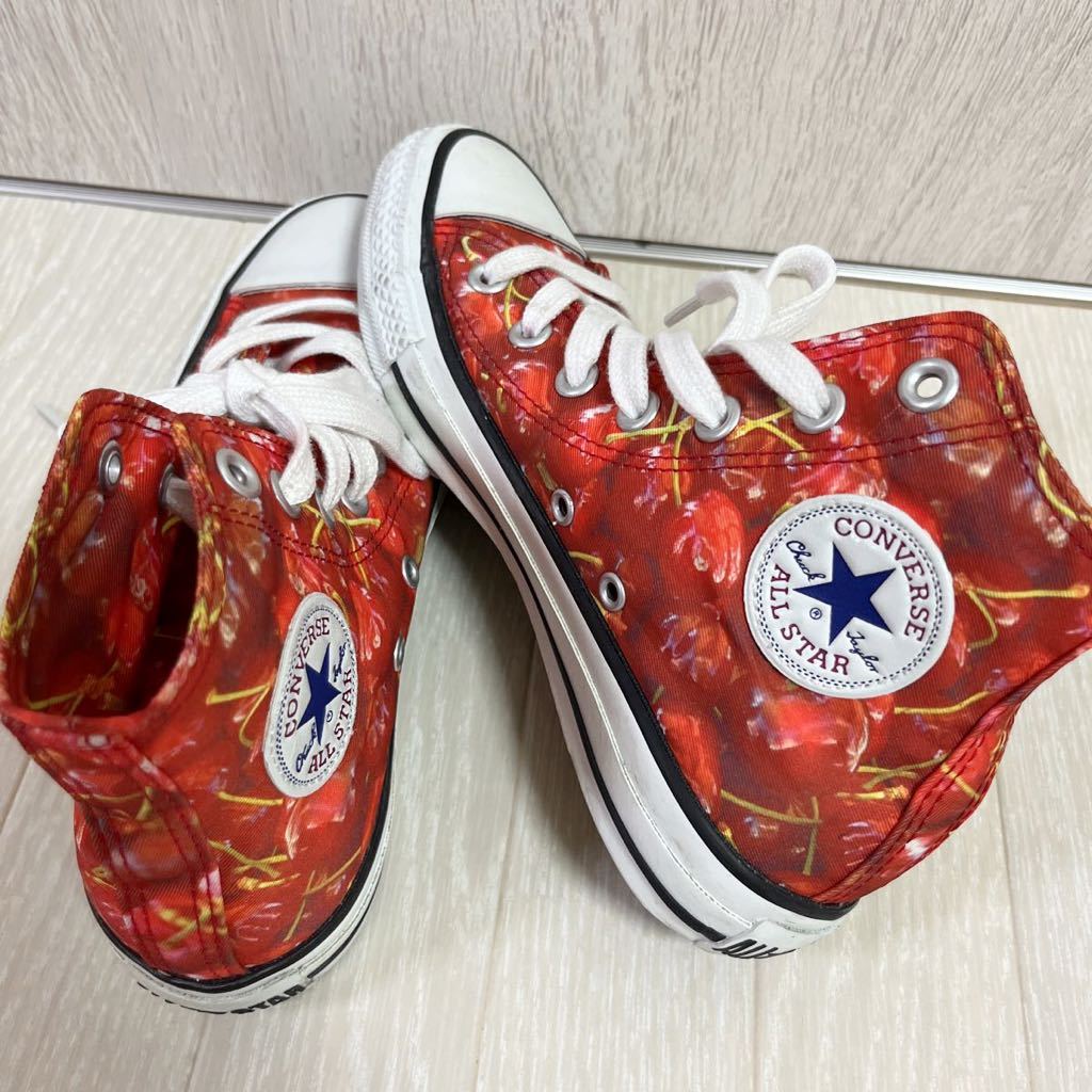 美品 CONVERSE コンバースオールスター チェリー柄 さくらんぼ ハイカットスニーカー 23㎝ スニーカー 靴の画像5