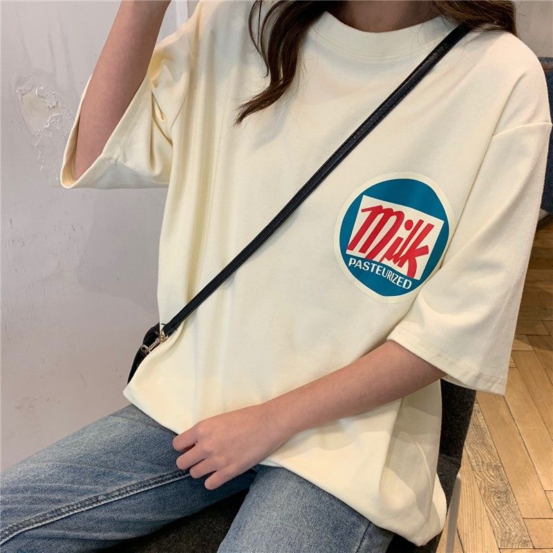 Milk　ビックシルエットＴシャツ　XL ホワイト　白　ロゴＴシャツ　半袖Ｔシャツ