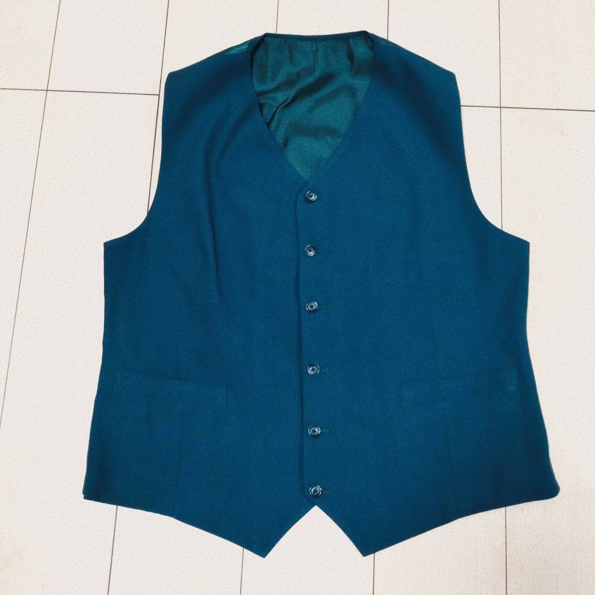品質保証付き 極美品! 90s GREEN 3peace setup suit Vintage