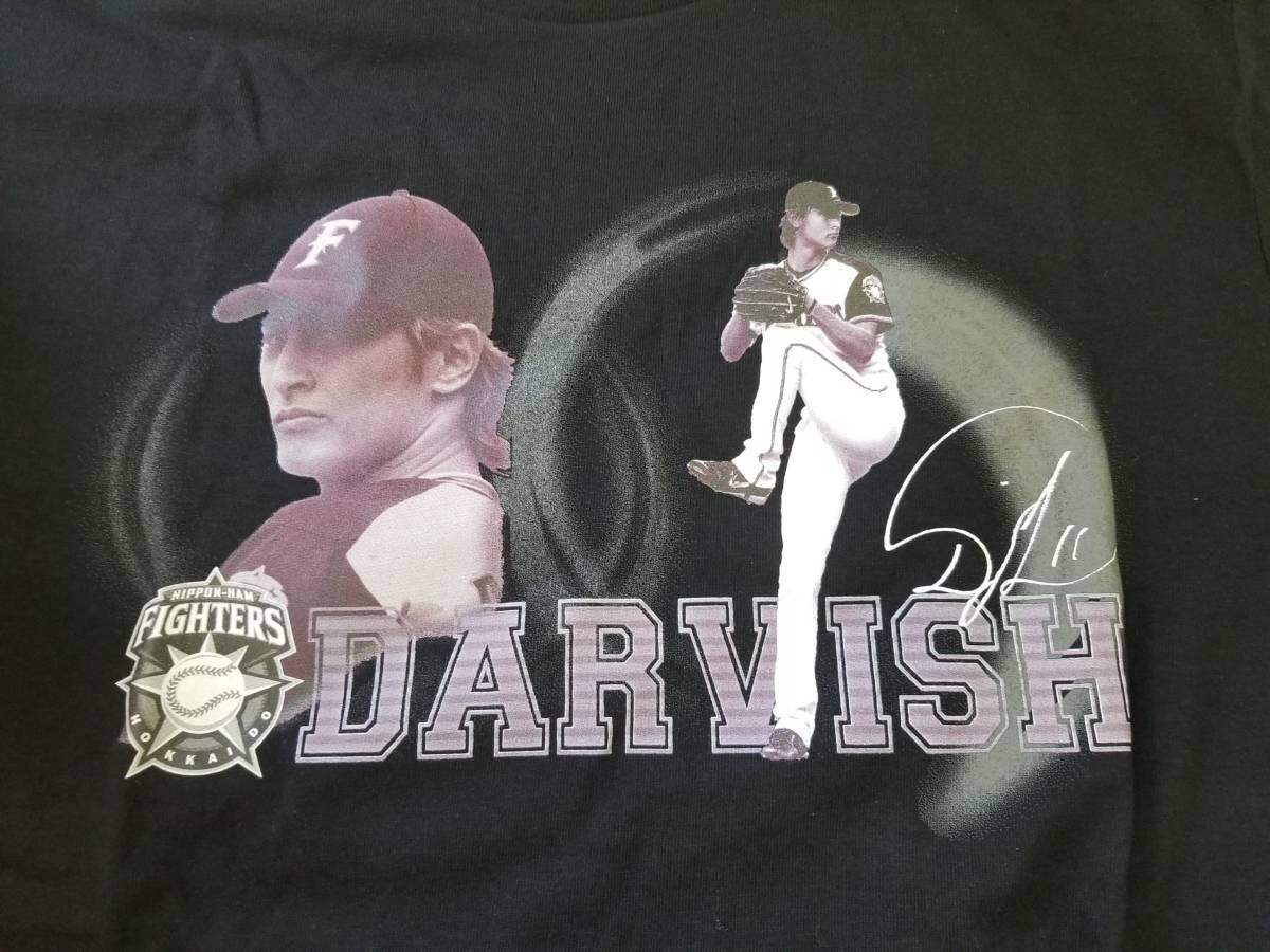 NIPPON-HAM FIGHTERS 日本ハムファイターズ　ダルビッシュロゴプリント入りTシャツ　ブラック、プリント　サイズS　メンズ　01_画像6