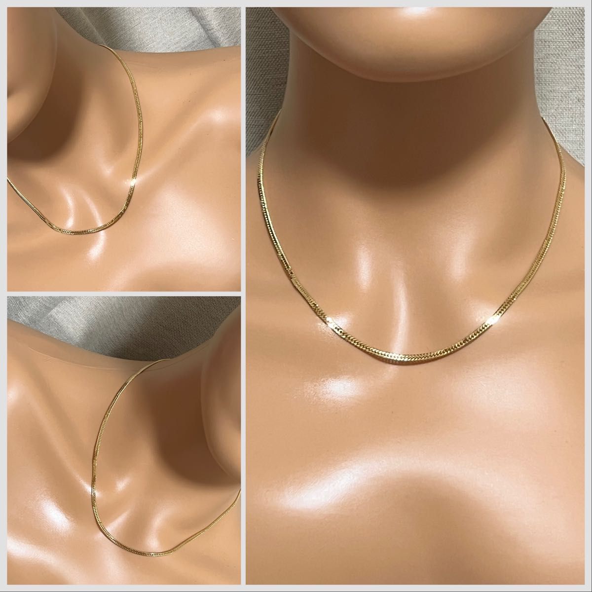 K18イエローゴールド 6面ダブルネックレス50cm 10.38g-