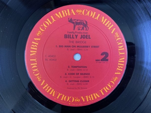 米 ビリー・ジョエル Billy Joel / The Bridge US盤 Columbia OC-40402 / 07464404021 STERLING刻印_画像5
