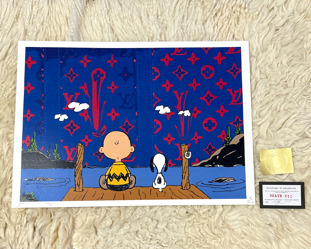 worldwide limitation 100 sheets DEATH NYC Snoopy SNOOPY Louis Vuitton  LOUISVUITTON BBQ pop art PEANUTS art poster present-day art KAWS Banksy:  Real Yahoo auction salling