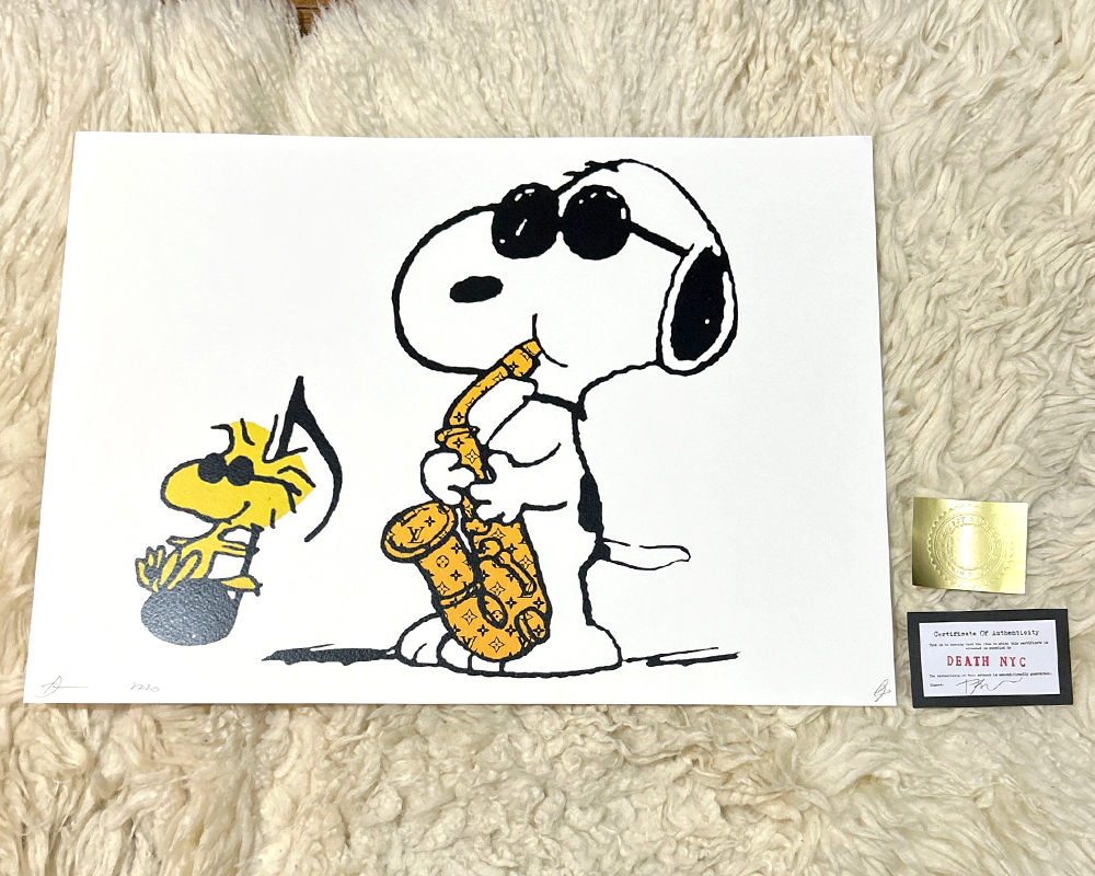 worldwide limitation 100 sheets DEATH NYC Snoopy SNOOPY Louis Vuitton  LOUISVUITTON BBQ pop art PEANUTS art poster present-day art KAWS Banksy:  Real Yahoo auction salling
