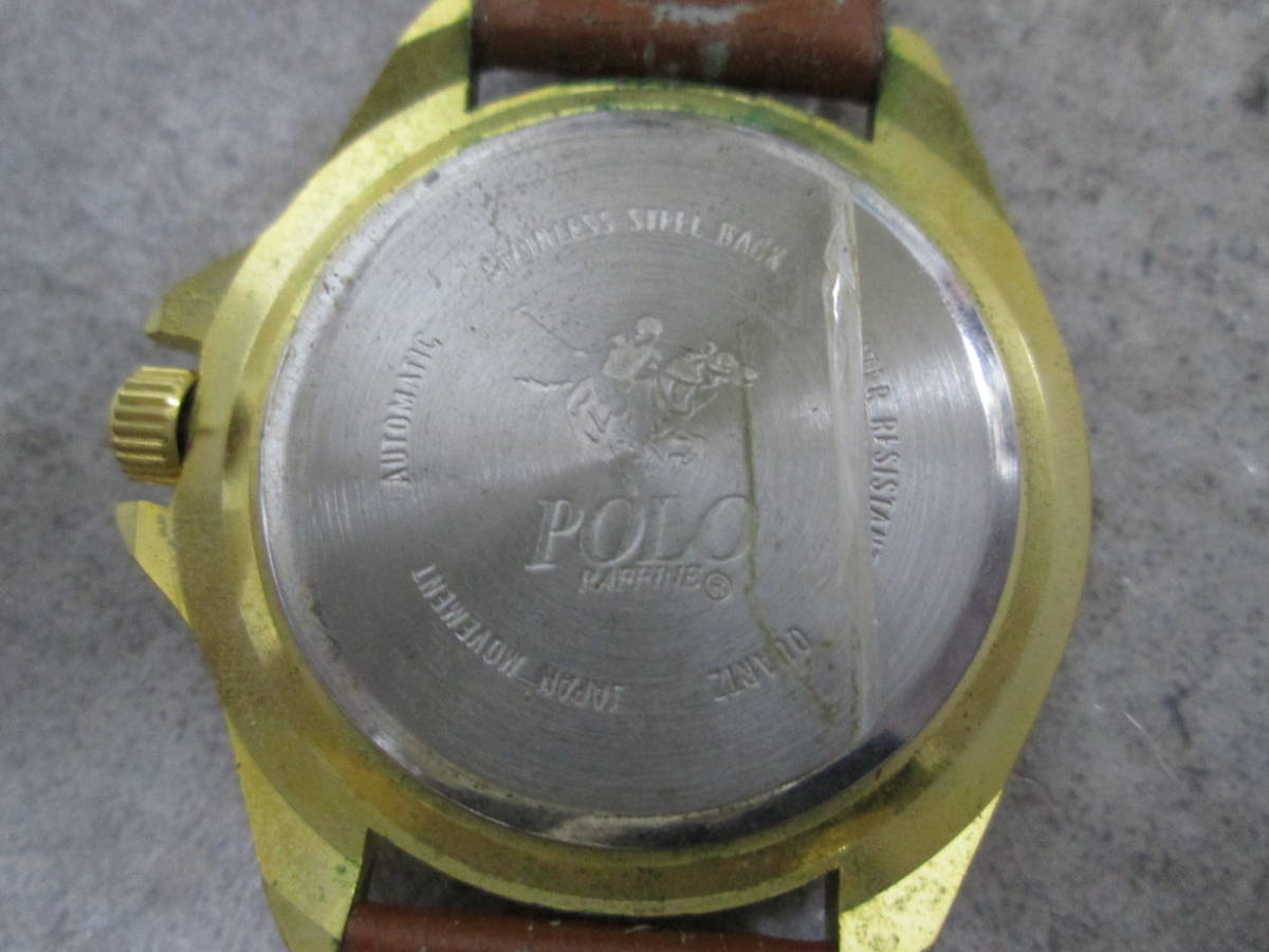 【0826o S4467】 POLO RAFFINE ポロラフィネ 3針 クォーツ ゴールドカラー 腕時計 時計 不動品 _画像3