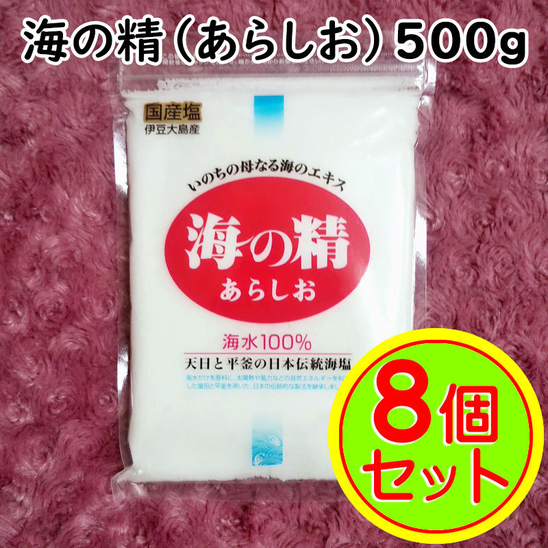 【送料無料】斎藤一人さんオススメの自然塩 海の精 500g×8袋 あらしお（can0996）結界塩 天然塩 あら塩