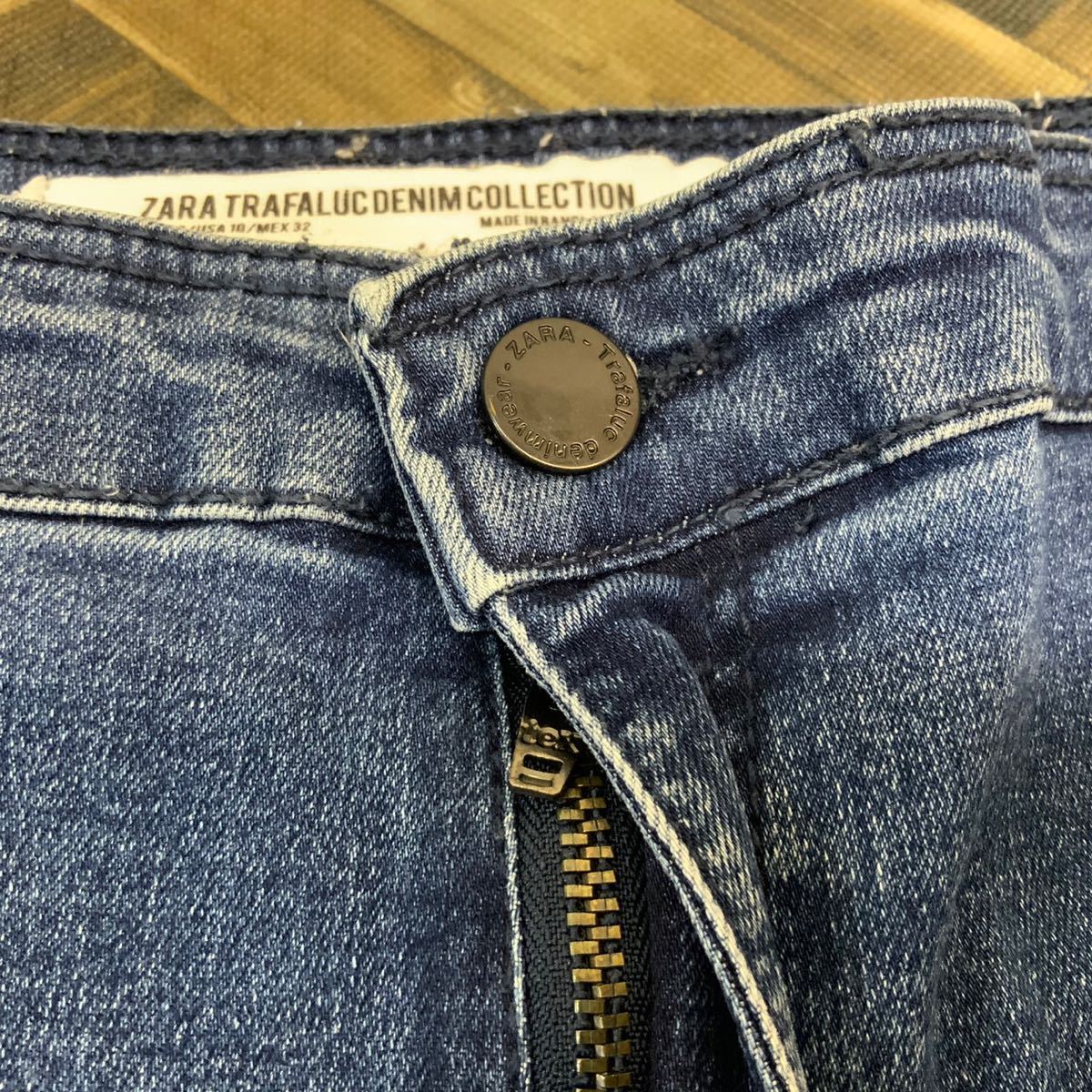 美品　zara trafaluc denim collection　ザラ　サイドライン　スキニー　デニムパンツ　USA10　レディース　XLサイズ_画像6