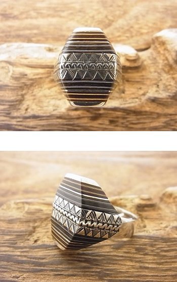 Tuareg silver(トゥアレグ シルバー)エボニーウッド リング 指輪 25号