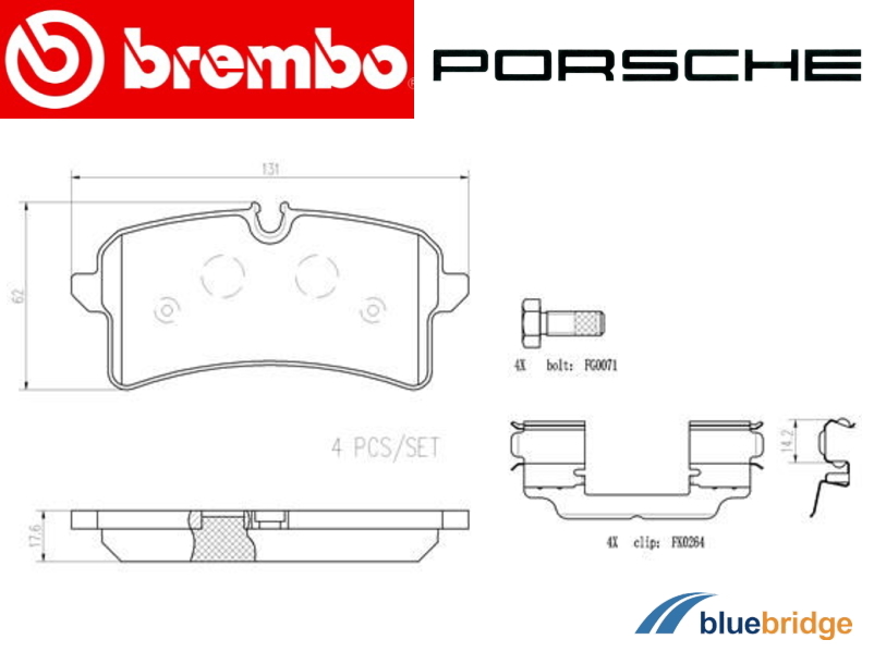 BREMBO 新品 ポルシェ リアブレーキパッド 低ダスト マカン S Turbo MACAN ターボ 95B698451A_画像1