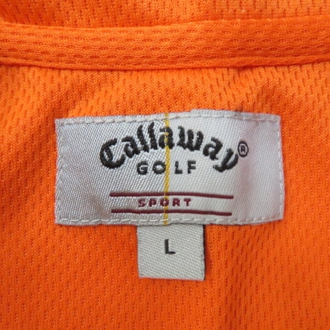 Ｘ601★キャロウェイ ゴルフ 半袖ハーフジップシャツ メンズL オレンジ★Ａ_画像3