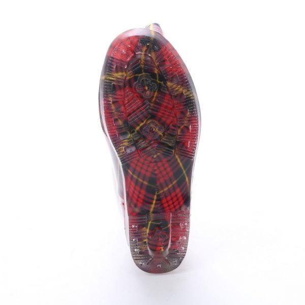 アウトレット レディース レインブーツ Mサイズ 23.0-23.5cm RED/CHK (レッドチェック) ロングブーツ 長靴 15032_この写真は各サイズ共通です