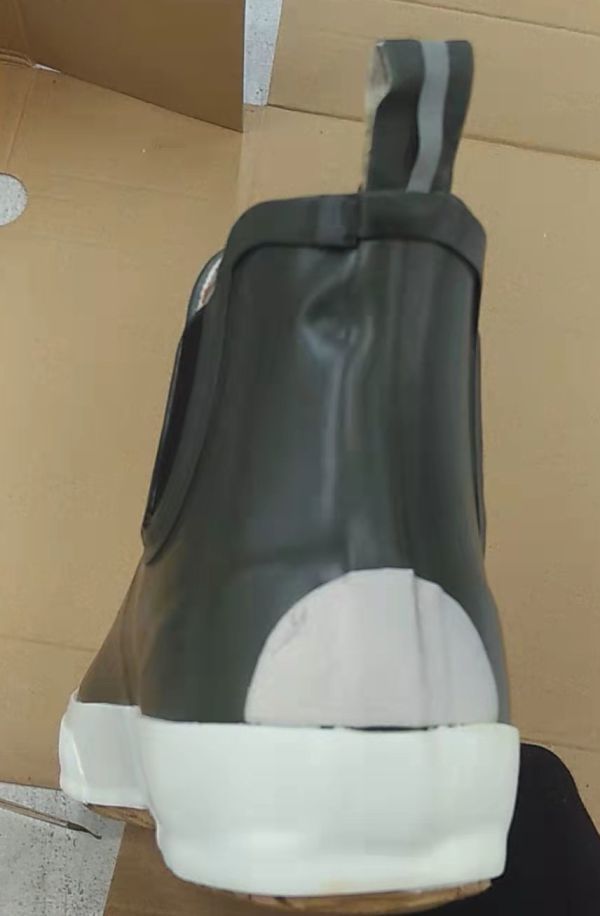 B品 レインブーツ 25.5cm カーキ サイドゴア レインシューズ 防滑 カジュアル スポーツ 雨靴 メンズ レディース 男女兼用 JW_20088_製造上のキズ汚れ有り
