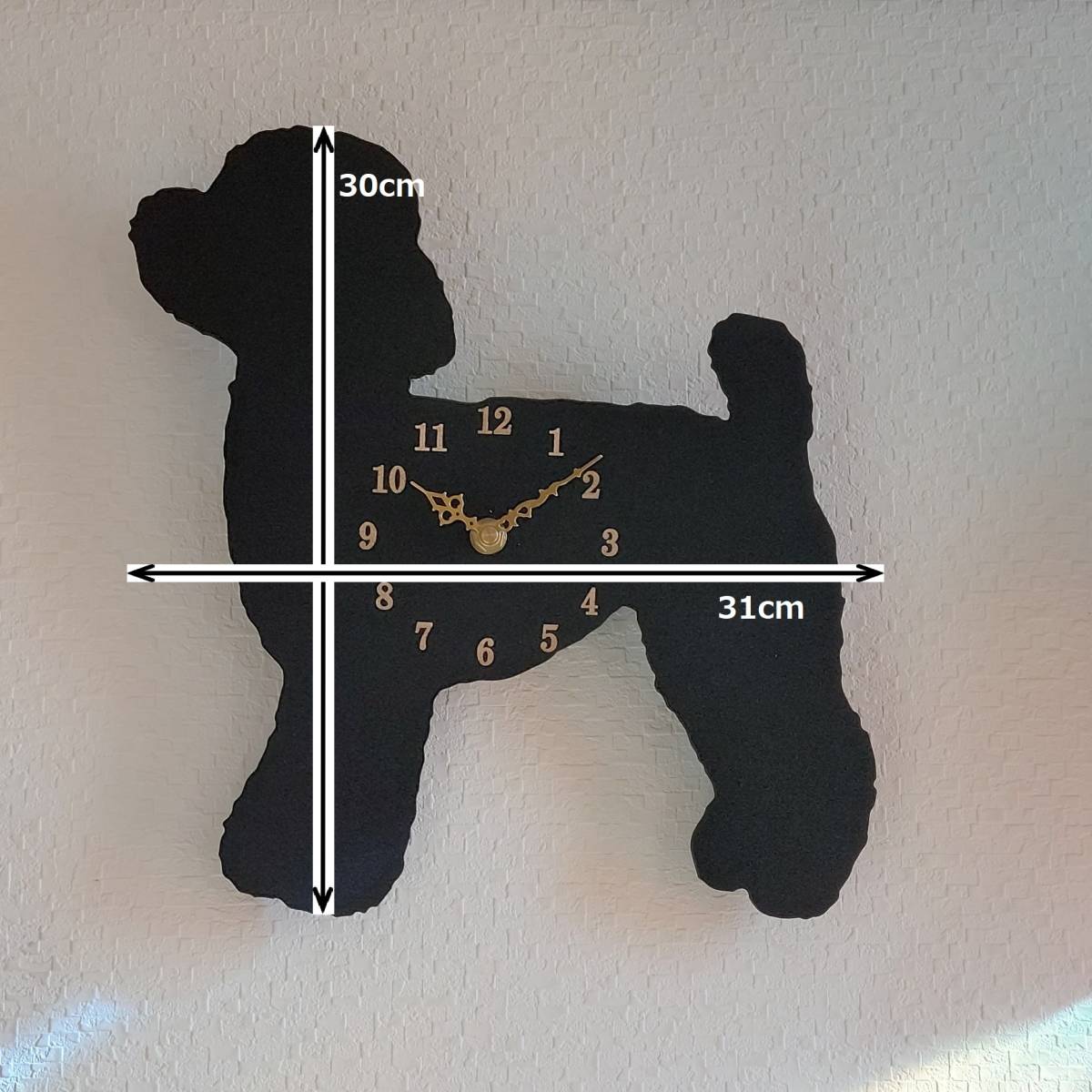 【数量限定値下げ】トイプードル黒 ワンちゃん シルエット壁掛け時計シリーズ _画像5