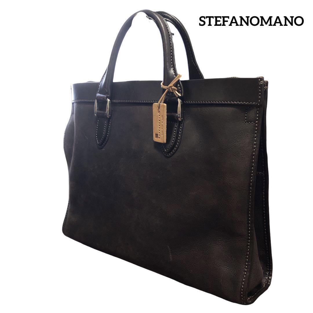 色々な STEFANOMANO ステファノマーノ レザー ブリーフケース トートバッグ ブラウン イタリア製 ビジネス メンズ ブリーフケース、書類かばん