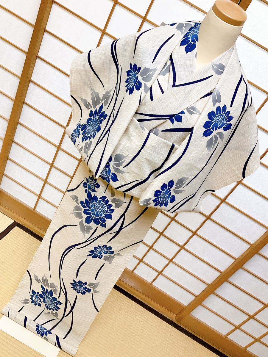 非売品 新粋染 注染 東京本染め 浴衣反物 茶絣生地 全国送料無料 未