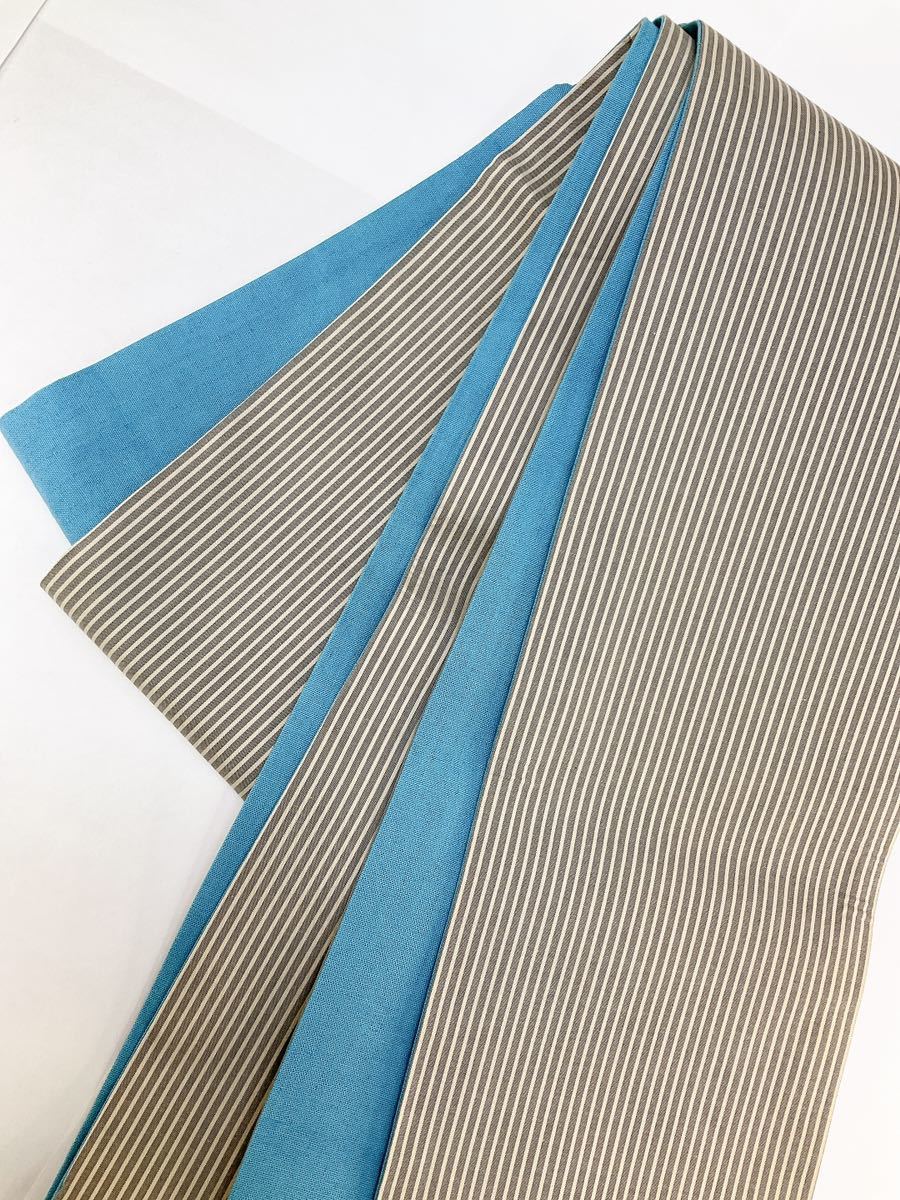 半幅帯 リバーシブル半幅帯 小袋帯 麻×綿 浴衣帯 夏着物 単衣着物 無地