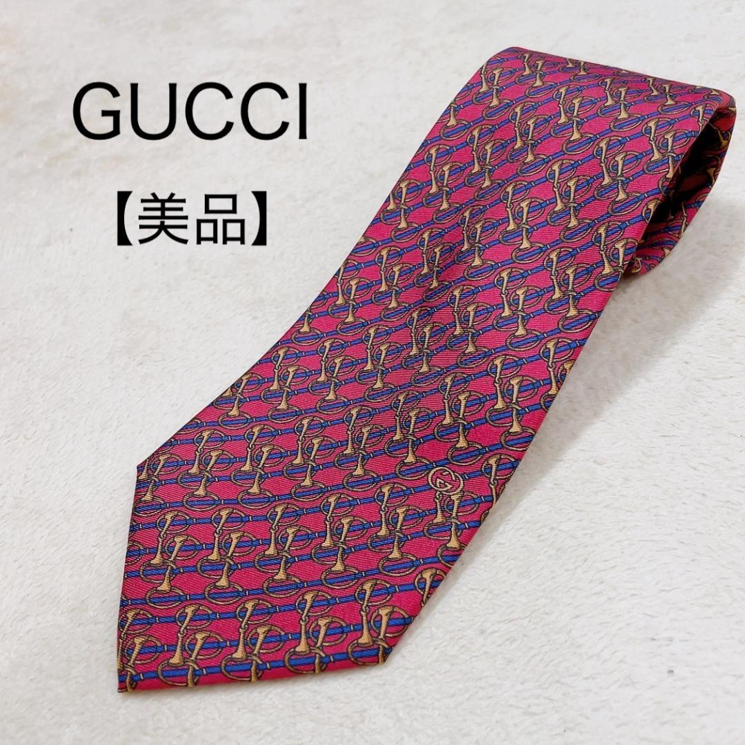 美品】GUCCI グッチ ネクタイ イタリア製 シルク100％ 高級感 メンズ 
