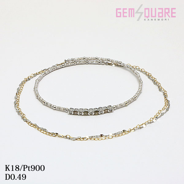 お得セット ダイヤモンド/1.50ct マスヤ質店◇ K18YG 仕上済 バングル
