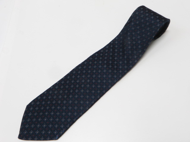 * DOLCE & GABBANA * men's silk fine pattern pattern necktie Italy made * navy beautiful goods!