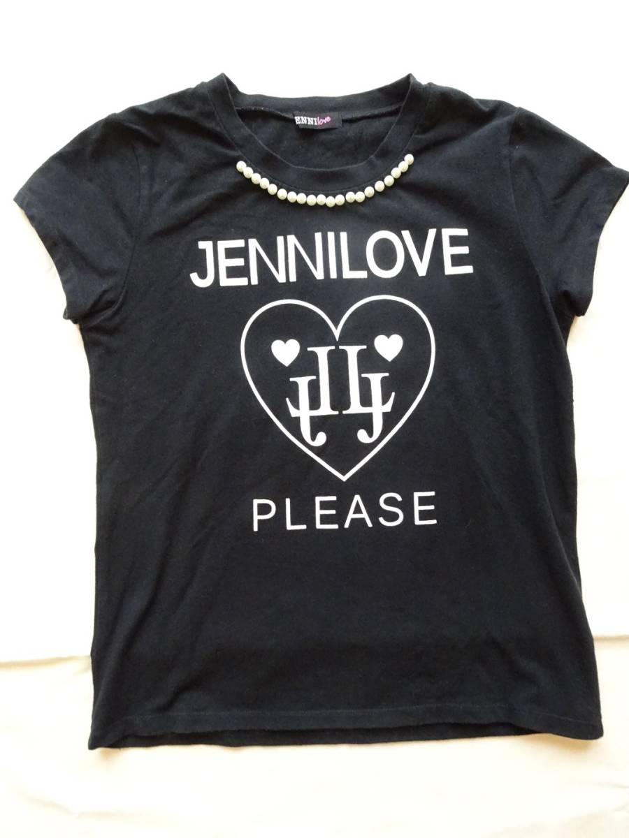 JENNI love★ジェニィラブ★半袖Tシャツ★パールビーズ付き★黒★160_画像1