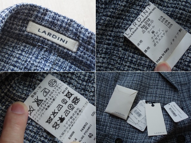  new goods LARDINI *double-breasted jacket~ tweed double breast jacket 40 Lardini 