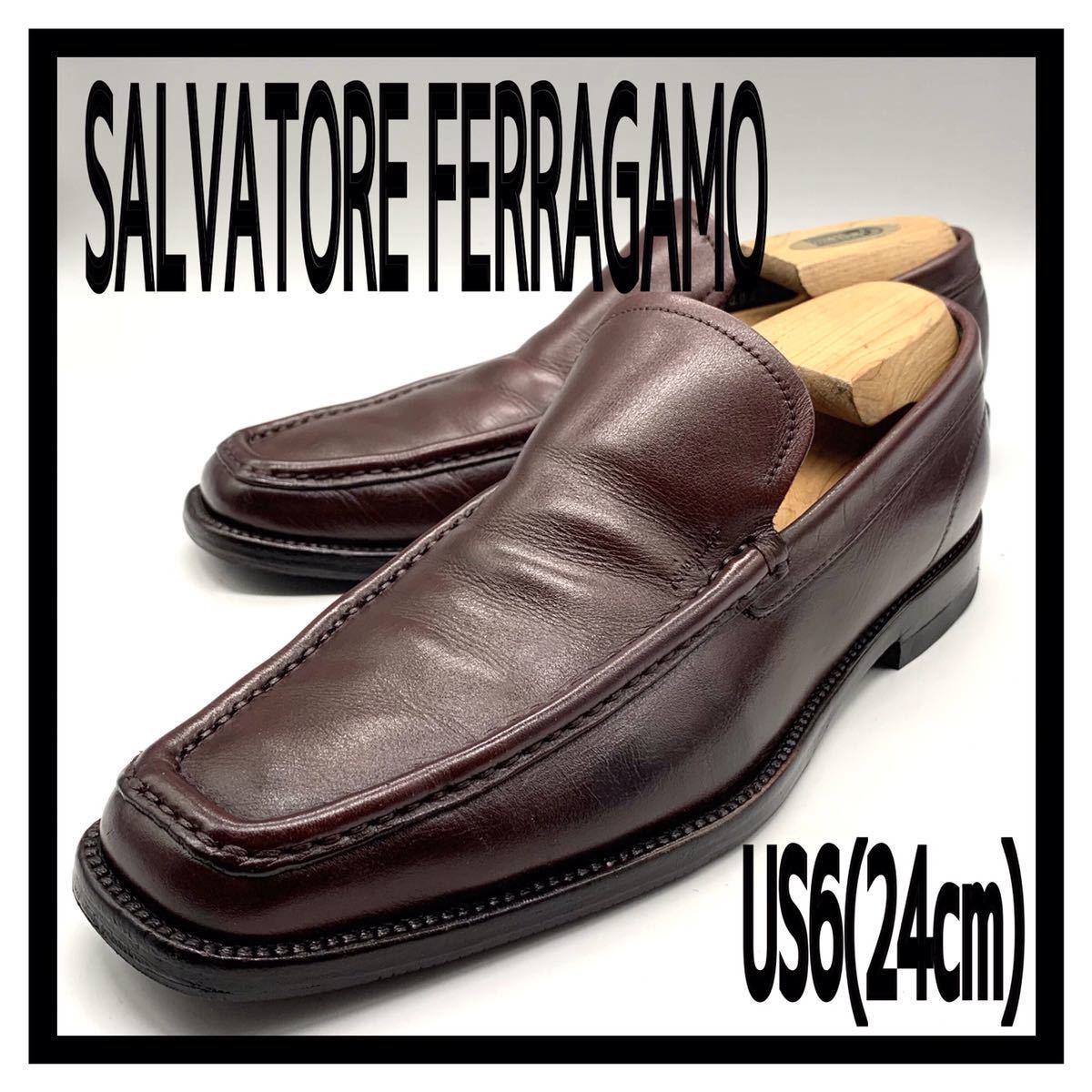 超目玉】 Salvatore 革靴 24cm US6 バーガンディー レザー ビジネス