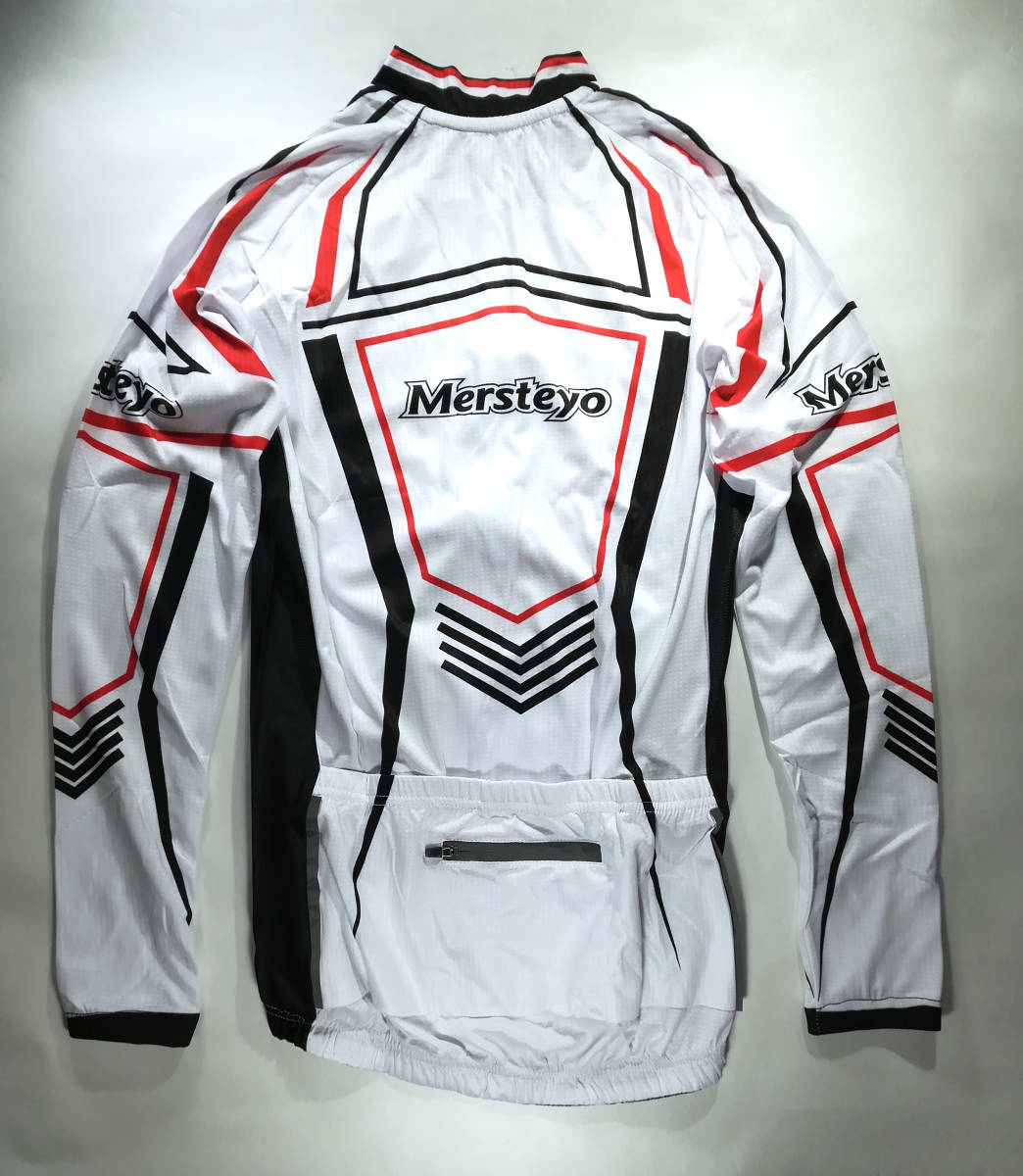 訳あり新品　Mersteyo サイクルジャージ　⑮　白赤 XLサイズ　上下セット サイクリングウェア　後ろポケットあり 自転車_画像6