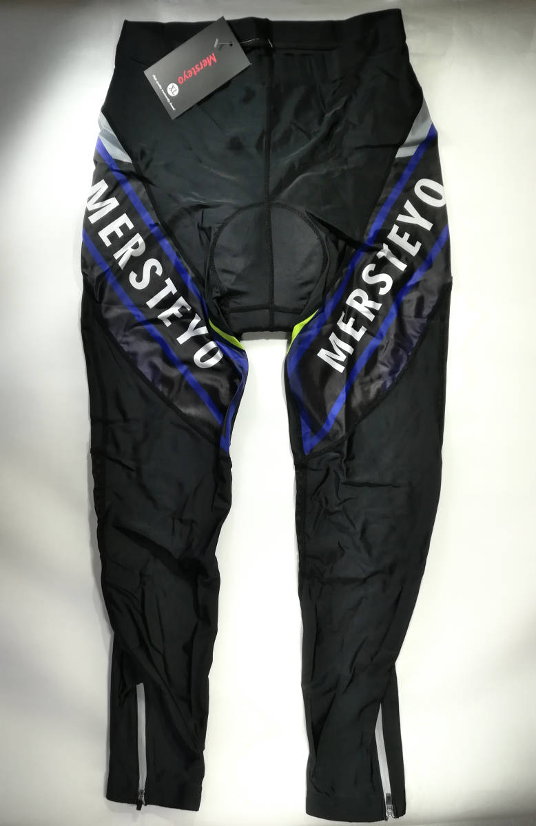 訳あり新品　Mersteyo サイクルジャージ　⑬　青 XLサイズ　長袖　上下セット サイクリングウェア　後ろポケットあり 自転車_画像6